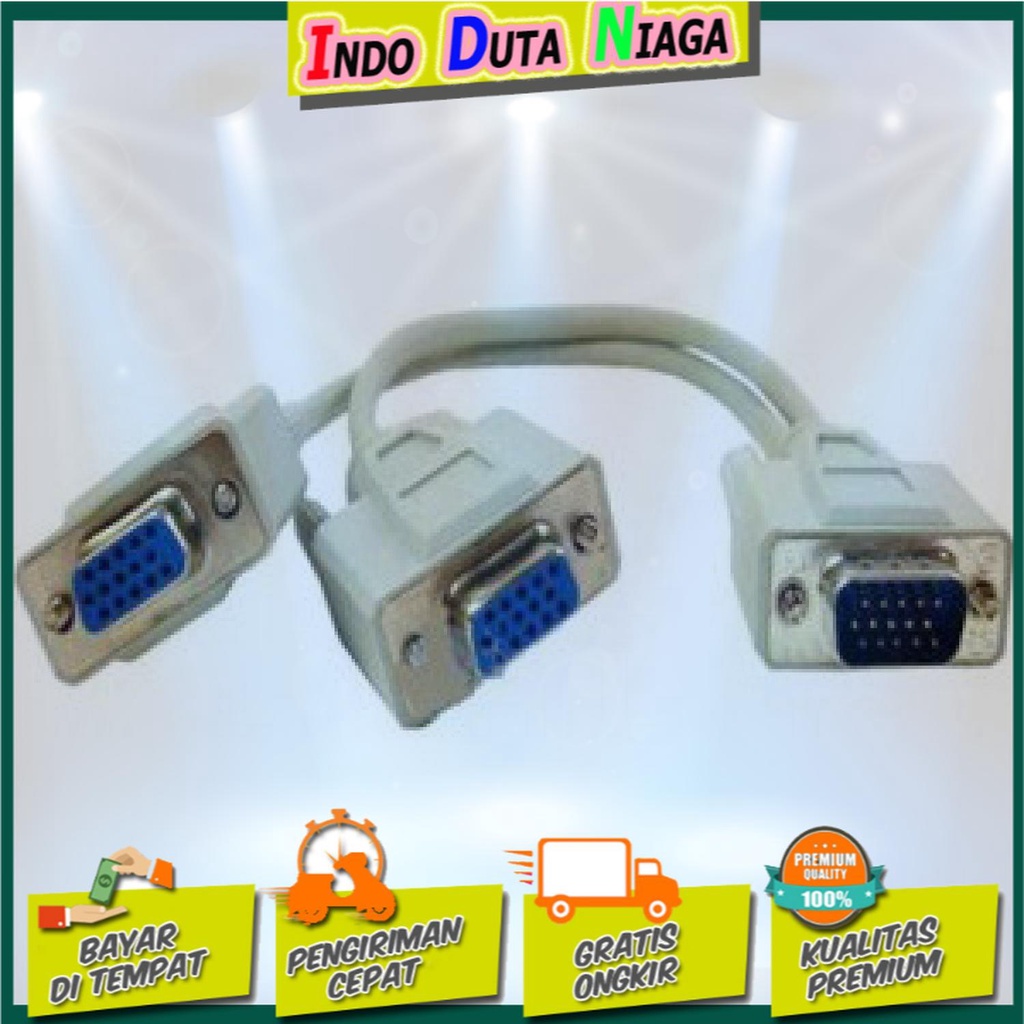 IDN TECH - VGA Y Cable percabangan VGA menjadi 2 VGA Model CB2584