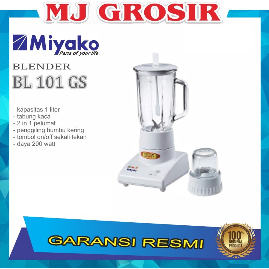 BLENDER MIYAKO BL 101 GS 2 IN 1 SERBAGUNA BAHAN KACA 1 LITER