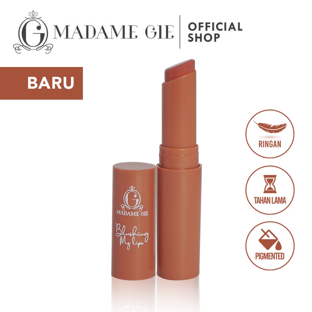 Madame Gie Blushing My Lips / MakeUp Tinted Lip Balm - Madame Gie Lip Tint Balm / Lip tint Pelembab Bibir