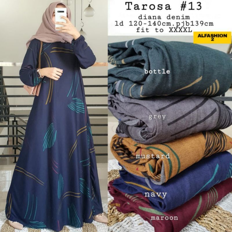 Tarosa Maxy 13 - LD120 Gamis Denim Diana Jumbo Bigsize Oversize Bumil / R.24 - 025-6226