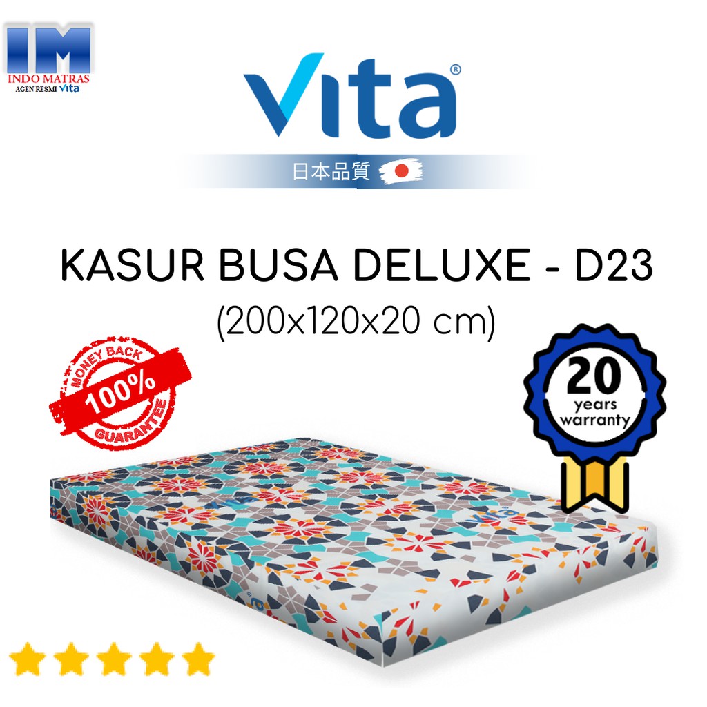 KASUR TIDUR BUSA DELUXE DOUBLE 200x120x20 MEREK VITA PRODUK ASLI INOAC