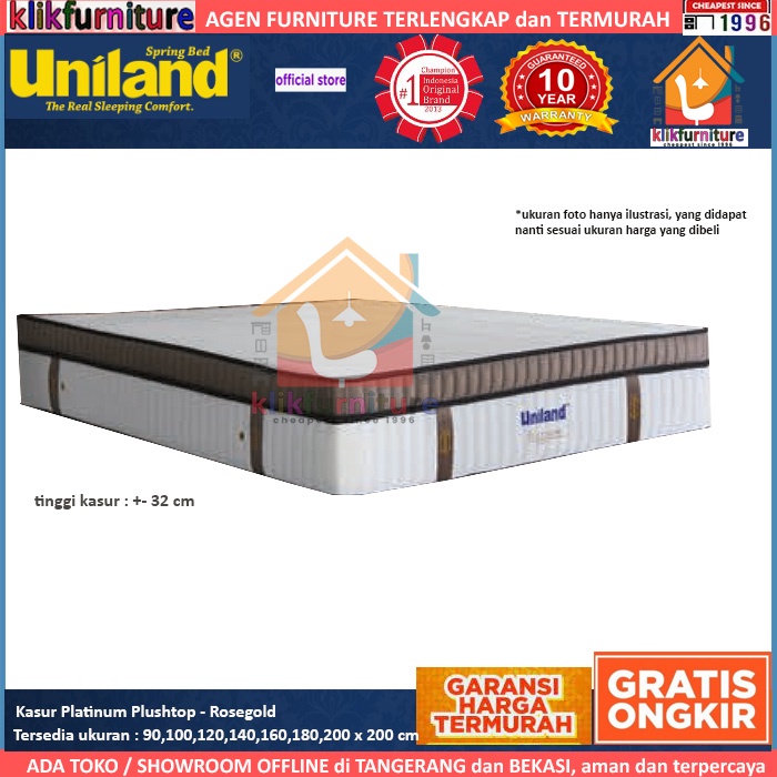 Kasur / Matras Platinum Plushtop Uniland Springbed - Rosegold