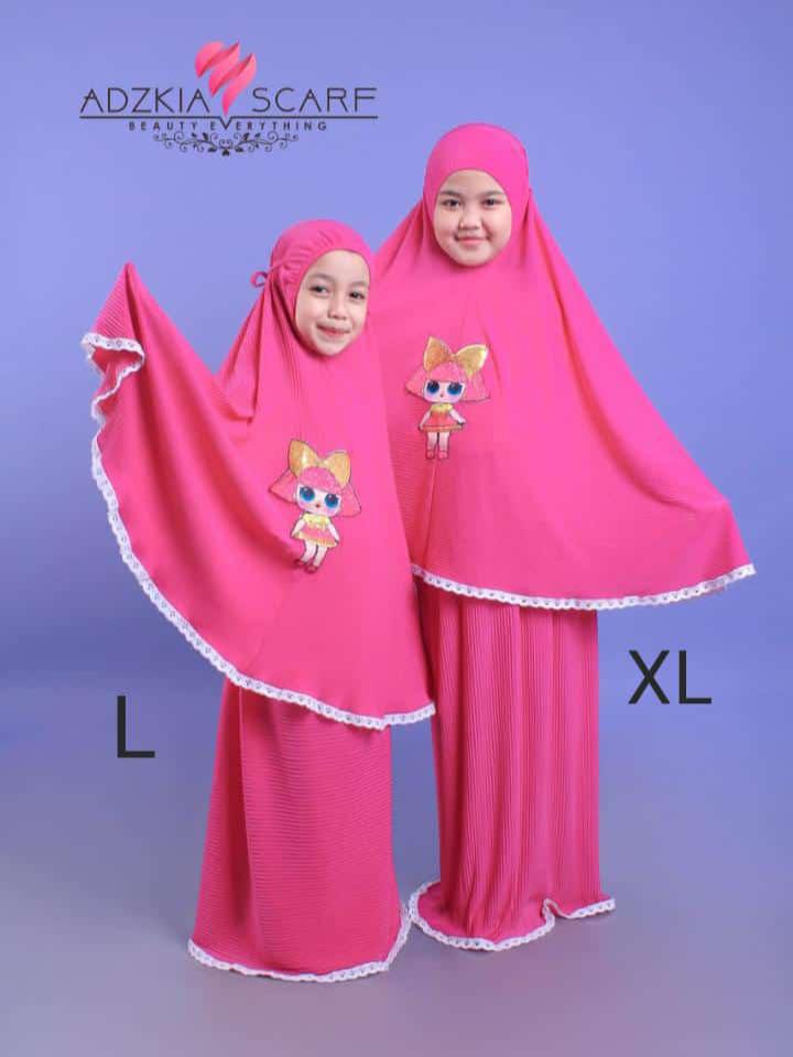 Mukena Plisket Anak Umur 3-7 Thn by Adzkia Scraf