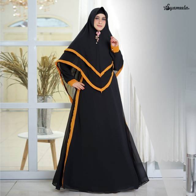 Setelan gamis ceruti polos gamis syari set ceruty babydoll gamis kekinian baju umroh