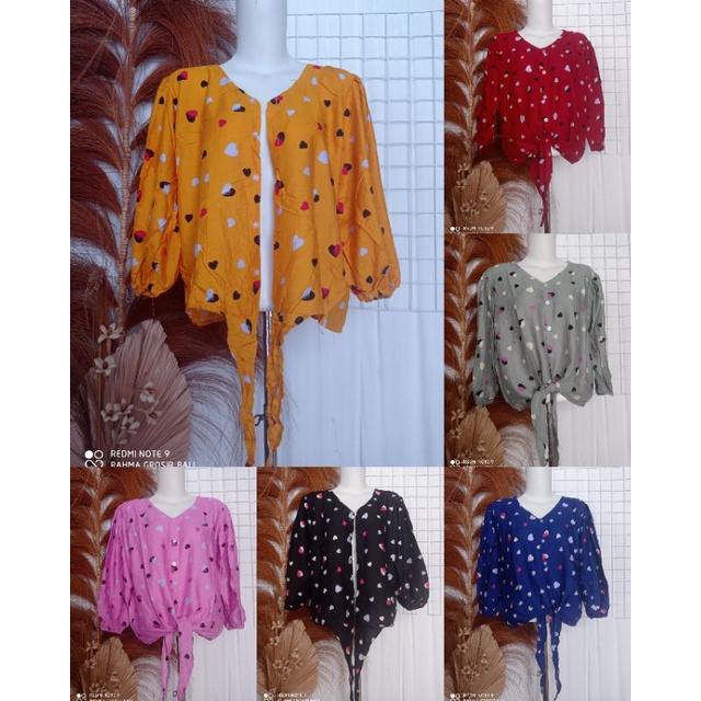 atasan crop ikat/blouse ikat rayon