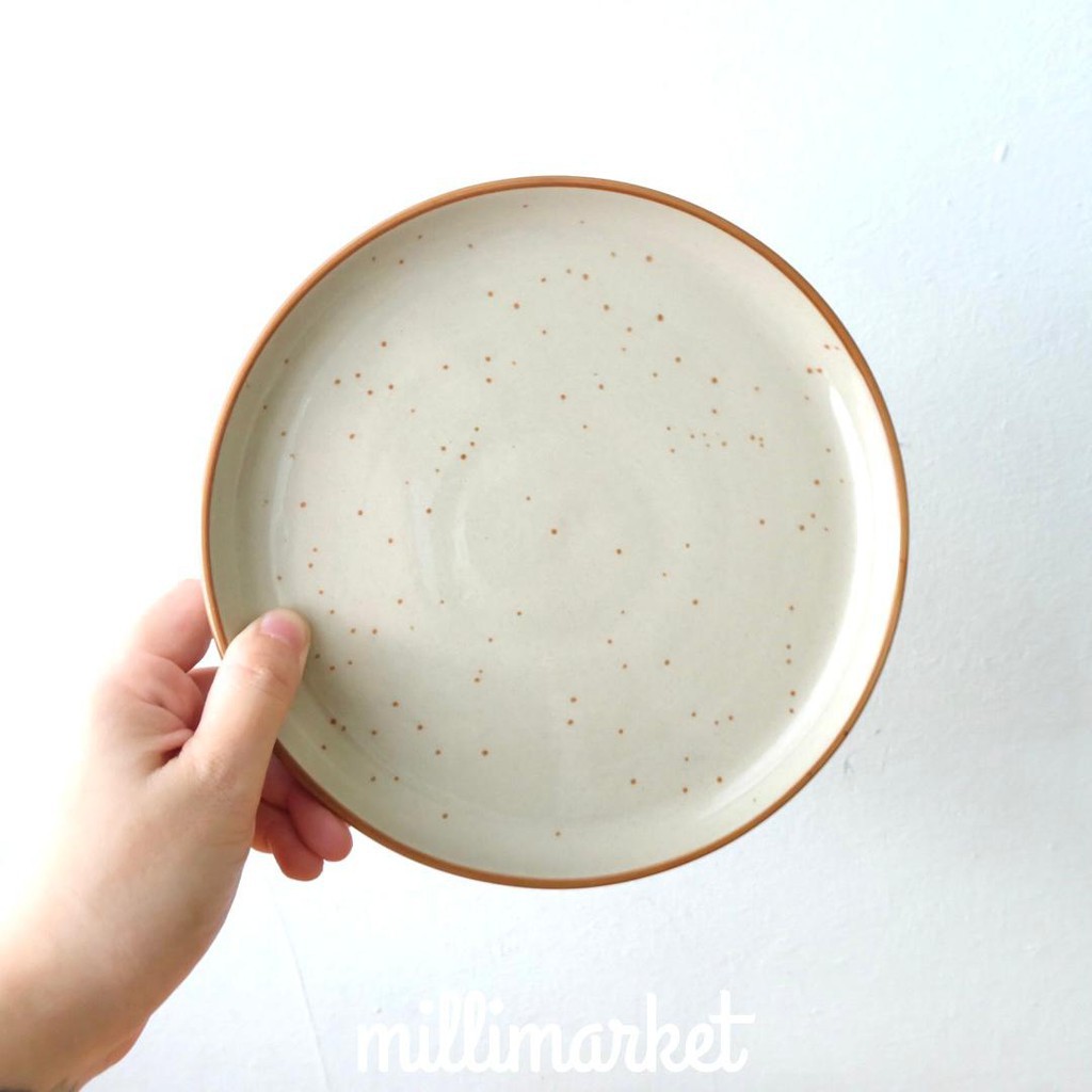 Round Plate - PINKU diameter 20 cm / piring keramik warna pink/korean nordic plate-ASARA