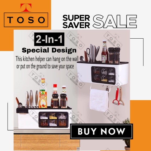MULTIFUNCTIONAL COMPARTMENT SEASONING BOX RAK BUMBU RAK DAPUR 6 LACI diskon