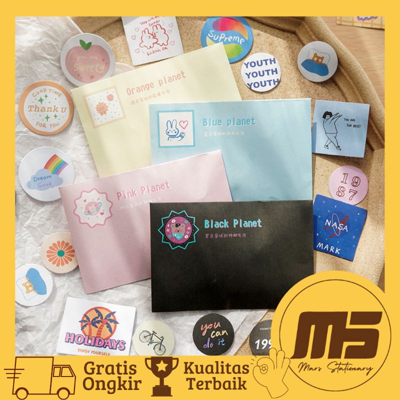 

60 PCS/SET Stiker Seri Planet Colorful Murah untuk Scrapbook Jurnal Diary Dekorasi | Mars Stationary