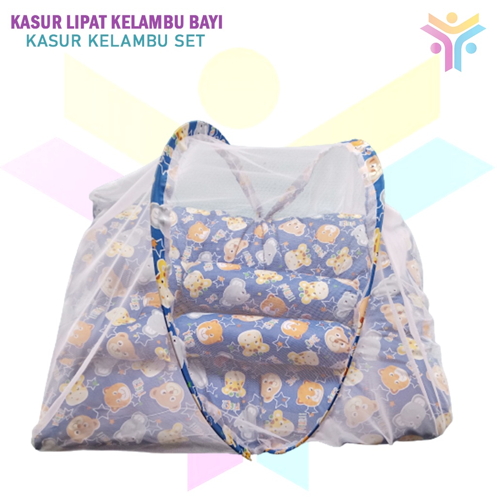 25 || kasur Lipat Kelambu Bayi / kasur Kelambu set / tempat tidur bayi beserta kelambu