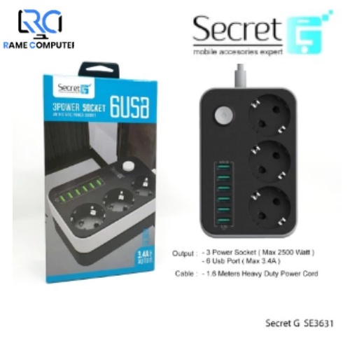 Stop kontak Port USB Charger Colokan Listrik Secret G SE3631 Original