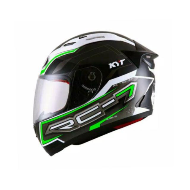 Helm KYT fullface KYT RC7 RC seven motif-#14 white green