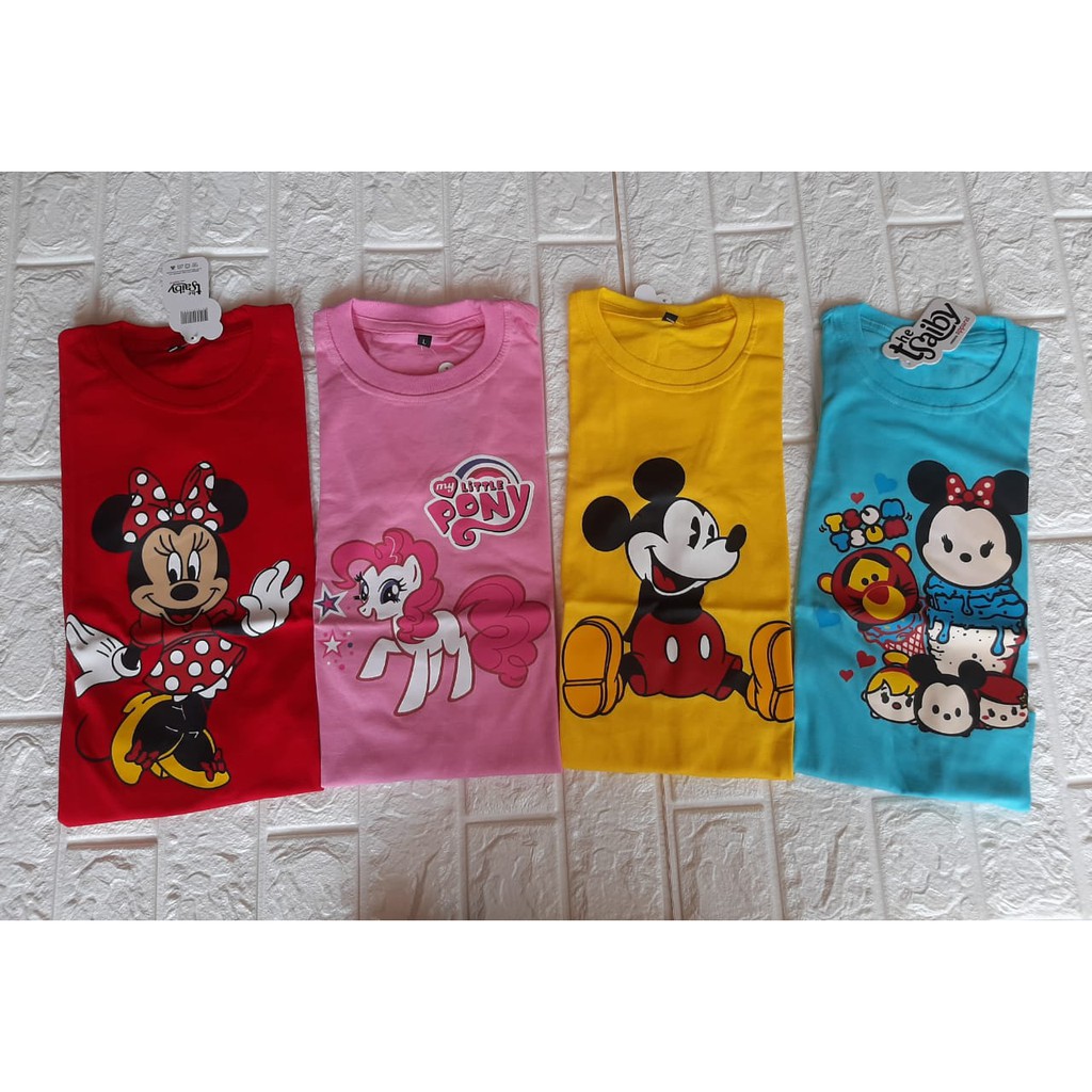 Kaos Gambar Anak Cewe Bahan Katun Import Lembut Motif Lucu Lengan Pendek Atasan Kekinian Perempuan