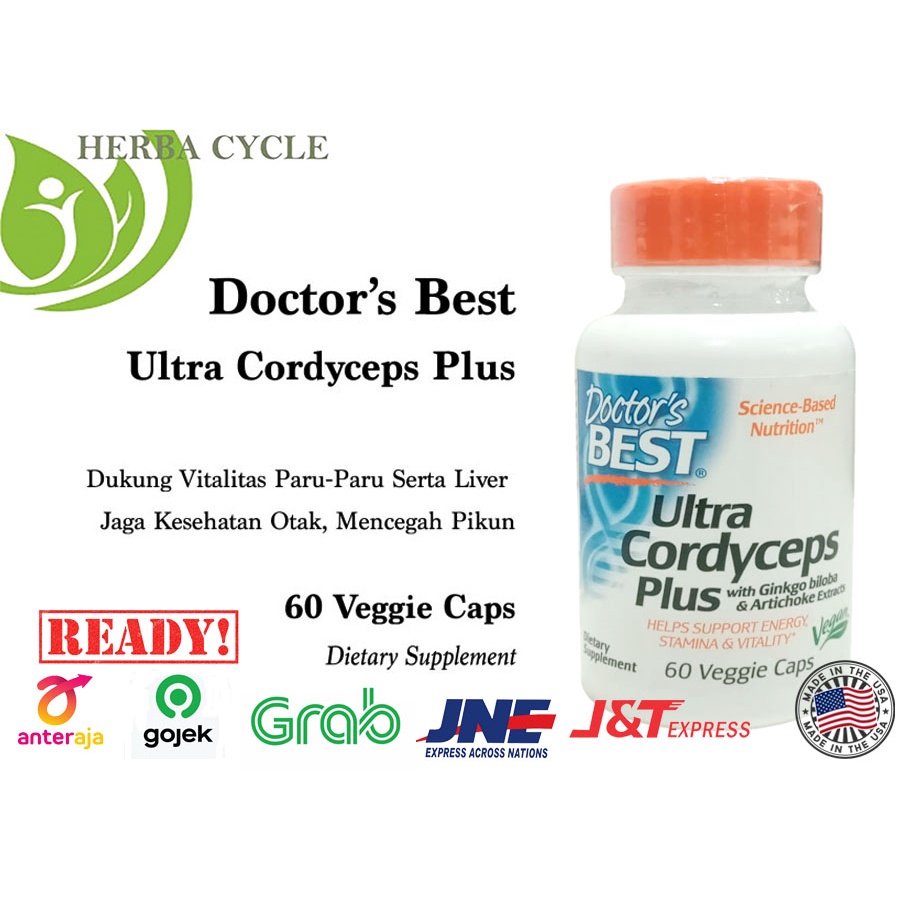 Doctors Best Ultra Cordyceps Plus w Gingko &amp; Artichoke 60 Veg Ori USA