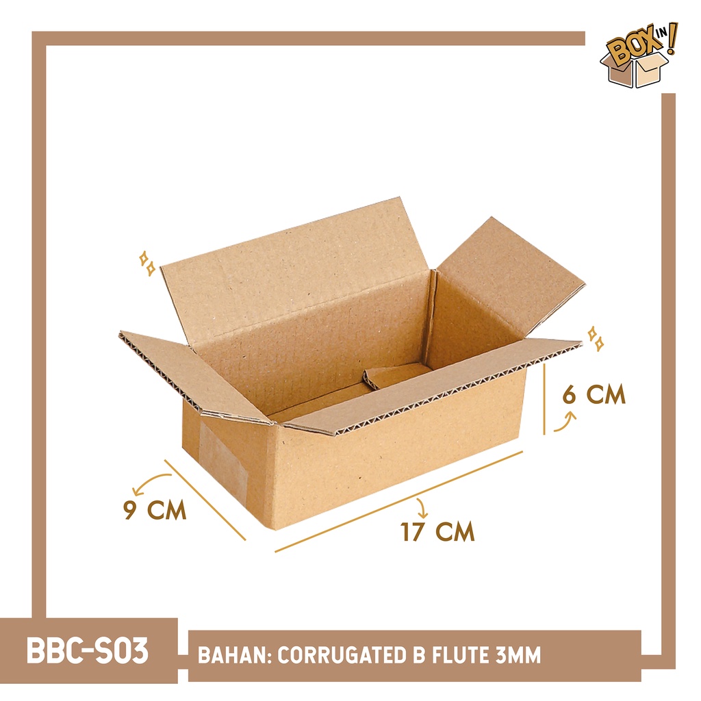 

17 x 9 x 6 cm (BBC-S03) | B FLUTE | KARDUS | CORRUGATED BOX | PACKING | PACKAGING