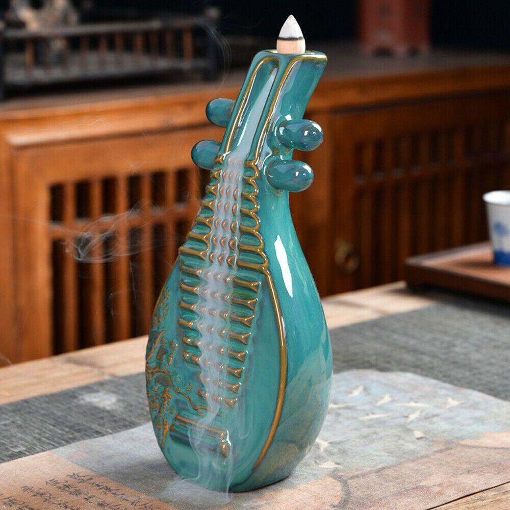 R-flower Backflow Incense Burner Ornamen Meditasi Unik Keramik Tempat Dupa