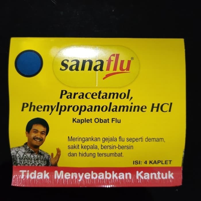 SANAFLU STRIP PILET FLU ISI 4 FLU DEMAM BATUK PILEK