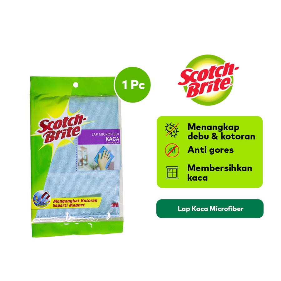 SCOTCH BRITE - Lap Kaca Microfiber Anti Gores | Kain Pembersih Kaca