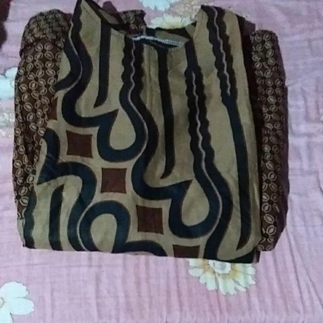 Gamis Rempel Genes #2 Kombinasi Batik Sogan Premium Muslim Modern
