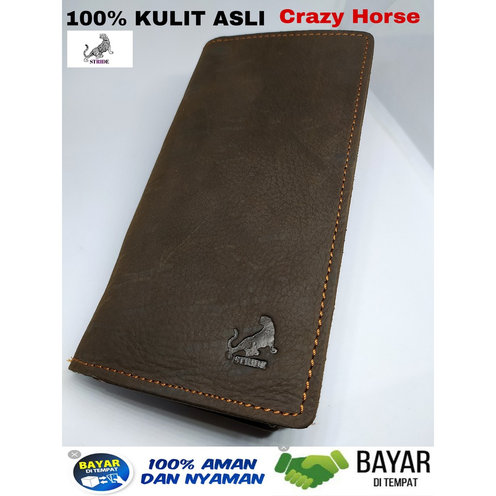 Dompet Kulit Asli Crazy Horse Panjang - Dompet Pria Kulit Sapi Asli Original - Dompet Pria Kulit Asli Murah