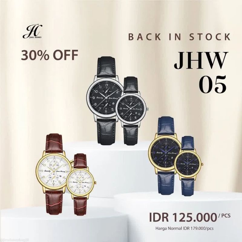 COUPLE WATCH JIMS HONEY JHW 05 JAM TANGAN PRIA WANITA CEWEK COWOK MEWAH EXCLUSIVE BRANDED STRAP CROCO MURAH DISKON PROMO KADO ULTAH VALENTINE WEDDING ANNIVERSARY WISUDA CEWEK COWOK PRIA WANITA PEREMPUAN LAKI LAKI UNIK MURAH CANTIK MASKULIN FEMININ