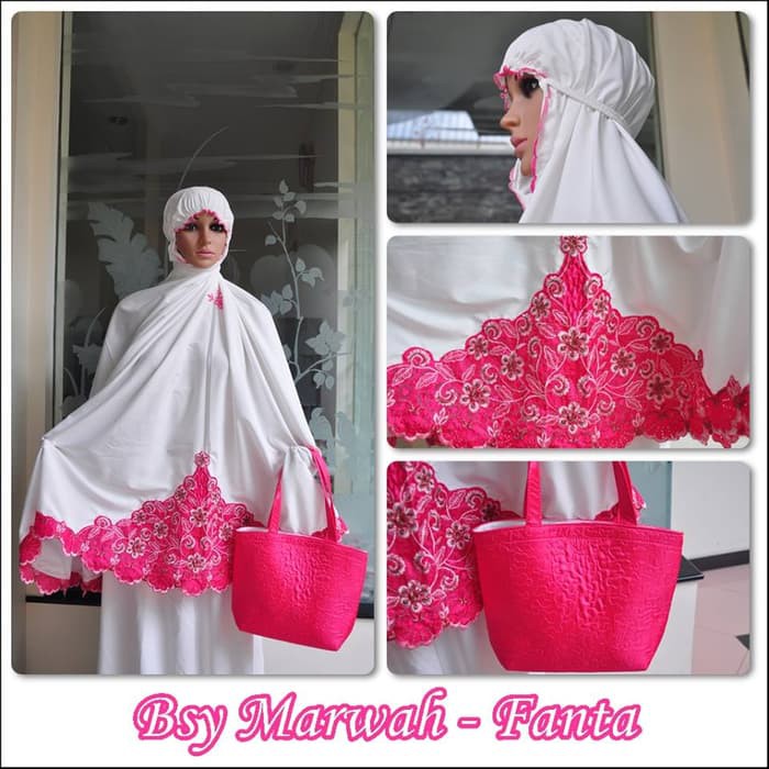 NR MUKENA DEWASA BORDIR BSY MARWAH PINK FANTA Terbaru