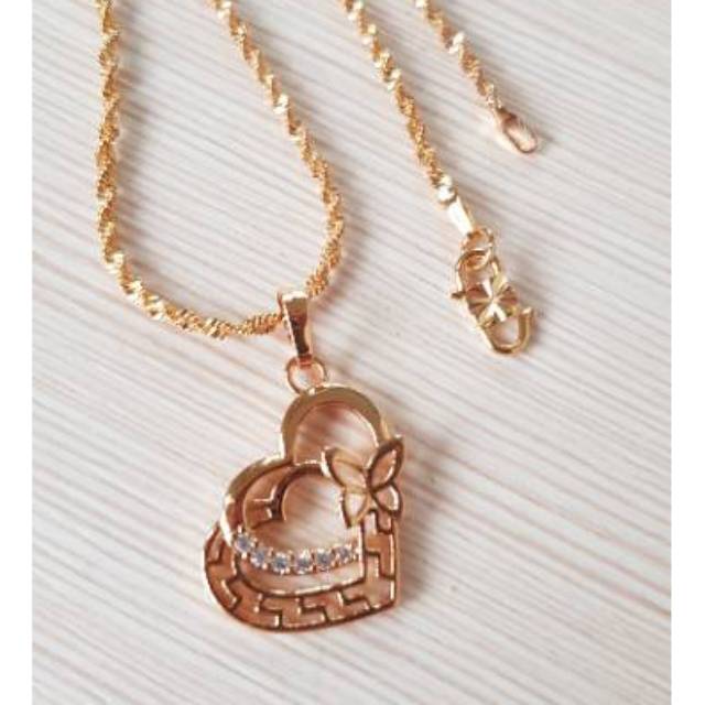 Kalung love xuping Jewelry / kalung import lapis emas 18k xuping