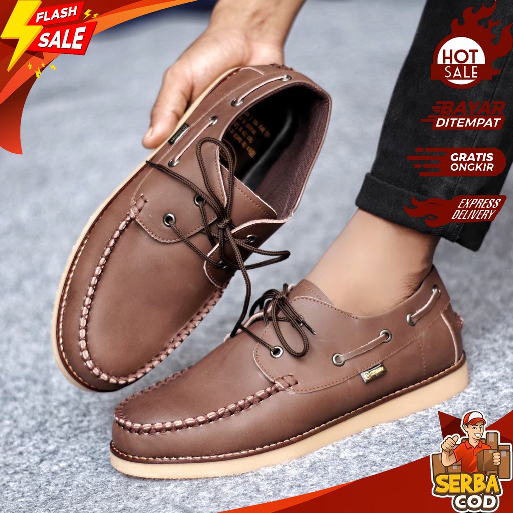 DVS 019 - Pantofel Oxford Casual Pria 2 Holes Bahan Kulit Sapi 100 % Premium Cow Leather - Sepatu Kl