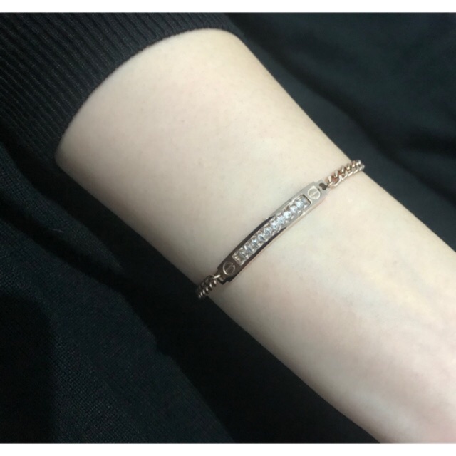 Gelang Rantai Titanium Premium Simple Cartier Zircon