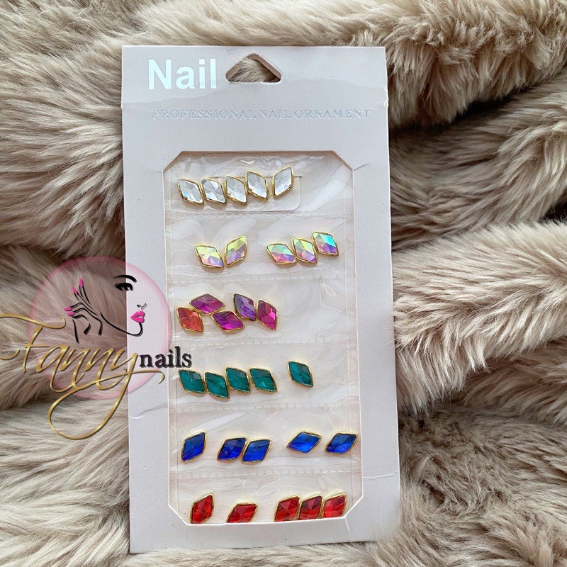 swarovski nails mix color triangle swarovski big nail charm gems hiasan nailart