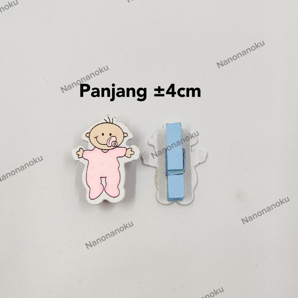 Jepit Kayu/Wooden Clip Motif Baby