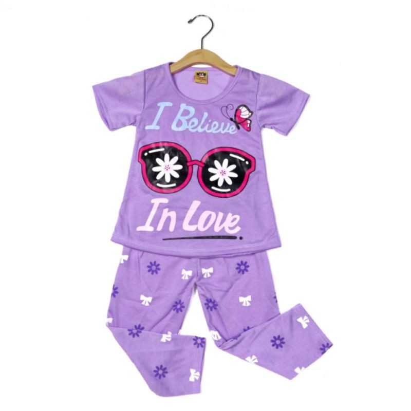 SETELAN SIKUNING PAKAIAN BAJU ANAK PEREMPUAN 2-6 TAHUN MOTIF I BELIEVE IN LOVE-3