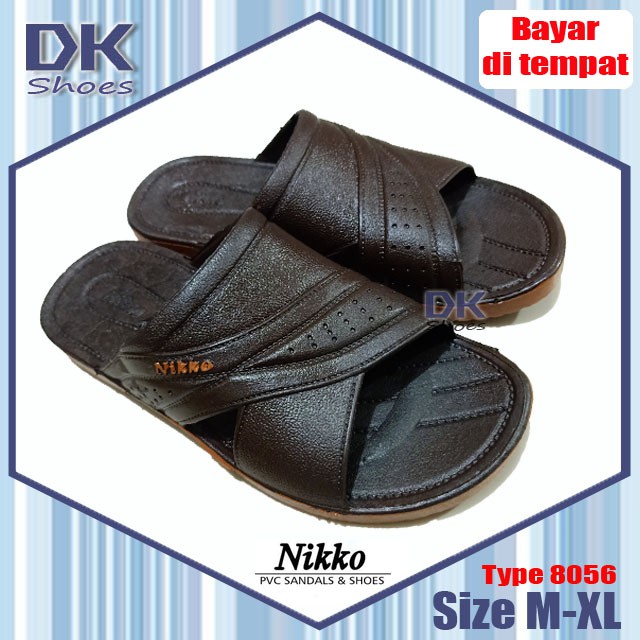 Nikko 8056 M-XL 38-43 Coklat / Sandal Selop Bapak Karet Santai Sehari-hari