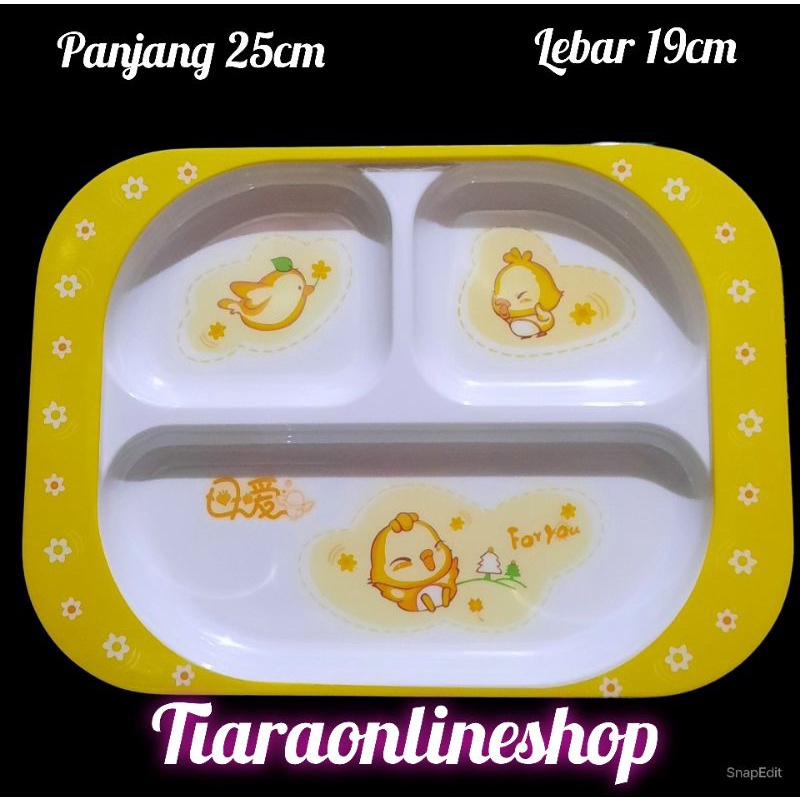 Piring melamin sekat 3 babyfood/piring anak /piring makan