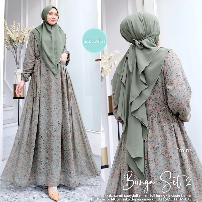 BUNGA SET 2 / DRESS SYARI by Edelweiss