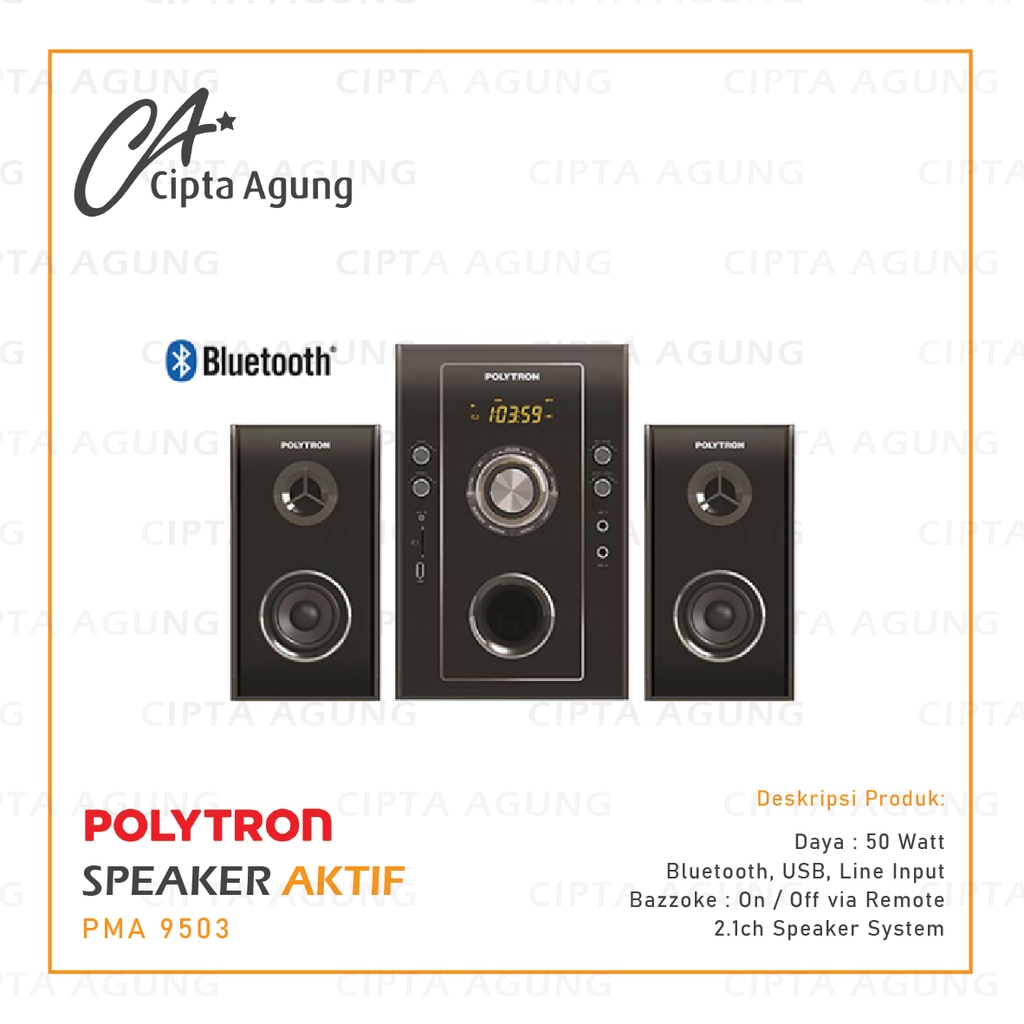 speaker aktif multimedia polytron pma 9503 pma9503 pma 9503 bluetooth