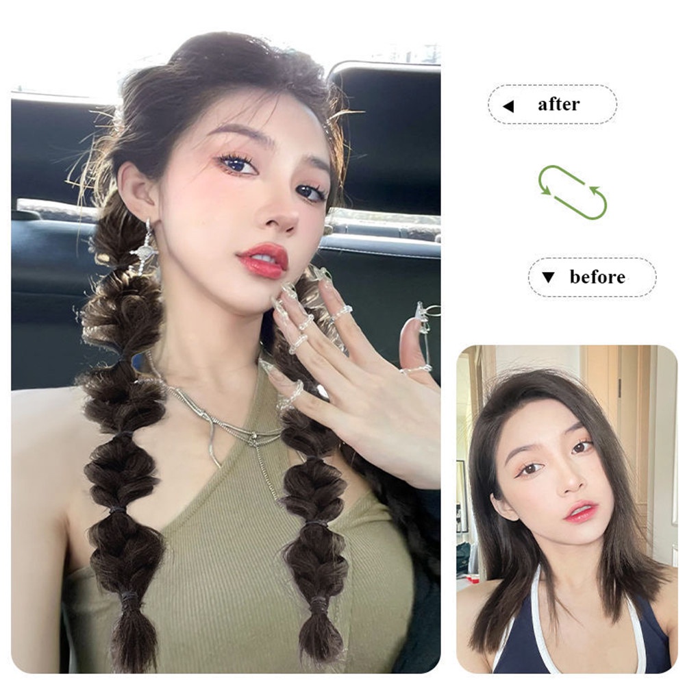 Wig Rambut Ekstensi Model Kepang Panjang Untuk Anak Perempuan