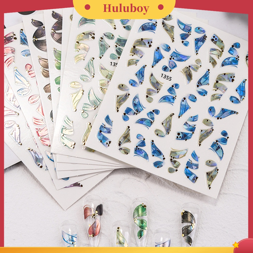 Huluboy Huluboy♡ Stiker Nail Art Desain Ballet Streamers Tanpa Lem Untuk Wanita