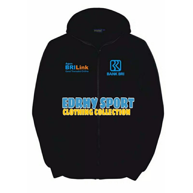 ZAKET ZIPPER HOODIE AGEN BRILINK / JAKET BANK BRI PERBANKAN / HOODIE BANK BRI