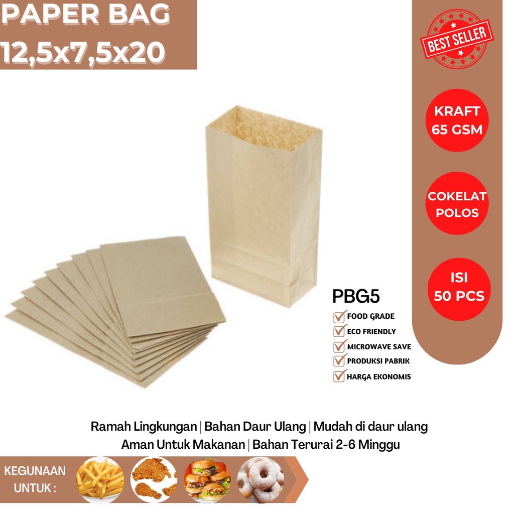 Jual Kertas Fried Chicken Paper Bag Small Kantong Ayam Goreng Pbg