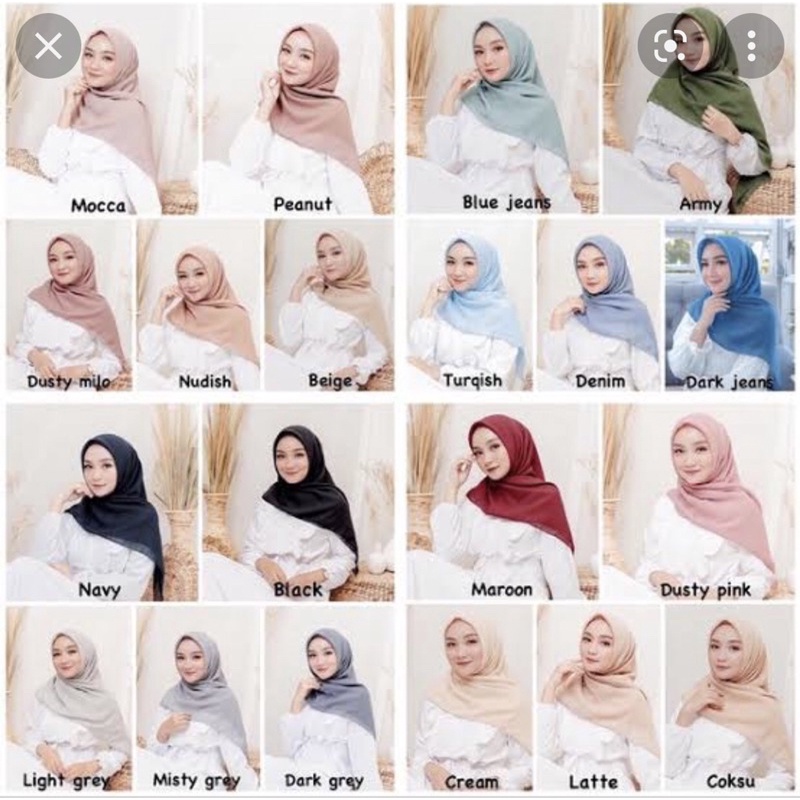 BELLA SQUARE// SEGI EMPAT VINE PREMIUM// HIJAB SEGI EMPAT MURAH