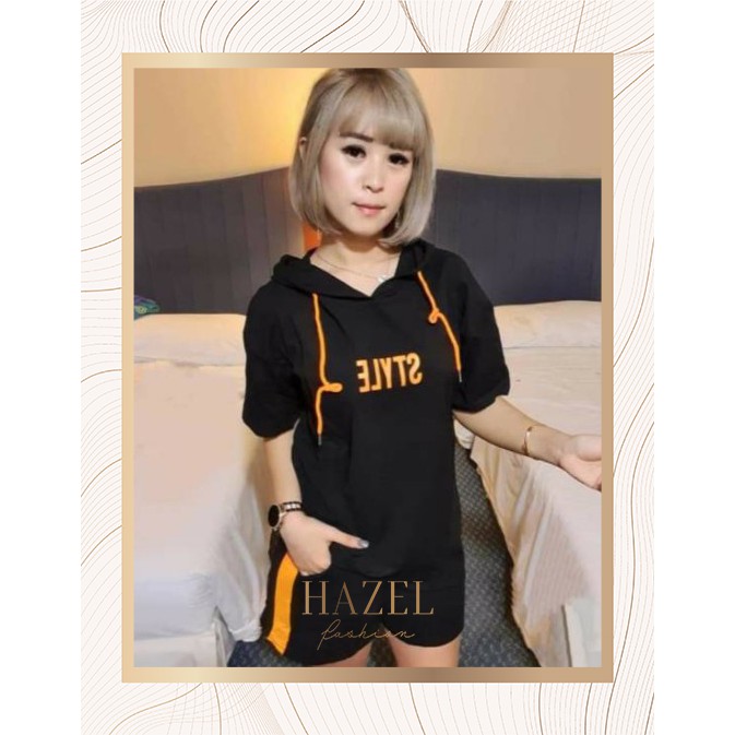 Setelan Wanita Sporty Olahraga Hoodie Celana Pendek Modern Murah