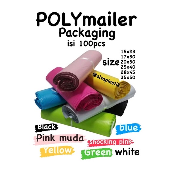 Plastik POLYMAILER Premium Tebal Warna / Plastik Packing Grosir