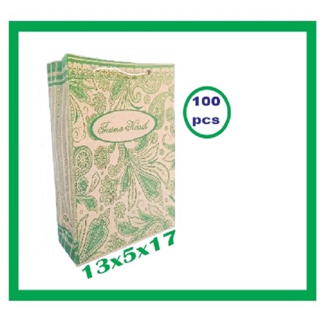 

(TERLARIS) Tas Kertas Paperbag Goodie Bag Souvenir Batik Terimakasih Hijau 100 pc