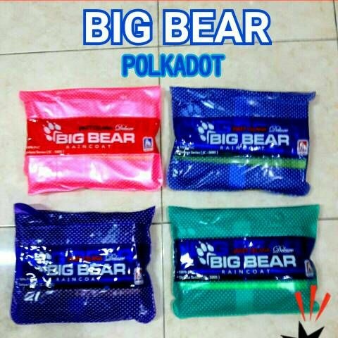 Jas Hujan BIG BEAR : POLKADOT Jaket Celana Dewasa TEBAL (PREMIUM)