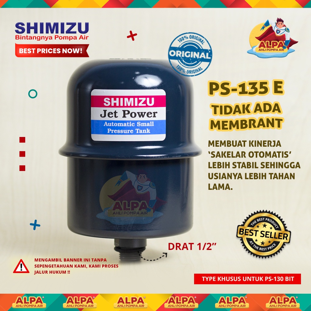 Tabung / Tangki Pompa Air SHIMIZU PS-135 E / PS-130 BIT (ORIGINAL)