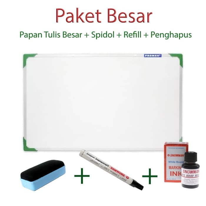 

Bagus Paket Lengkap Papan Tulis 70X50 (Besar) +Spidol+Refill+Penghapus Diskon