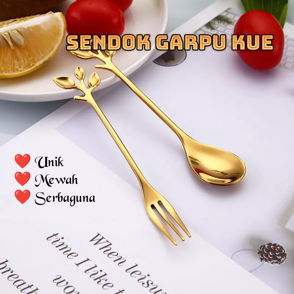 AZ SENDOK GARPU TEH KOPI DESSERT / TEASPOON HANDLE DAUN