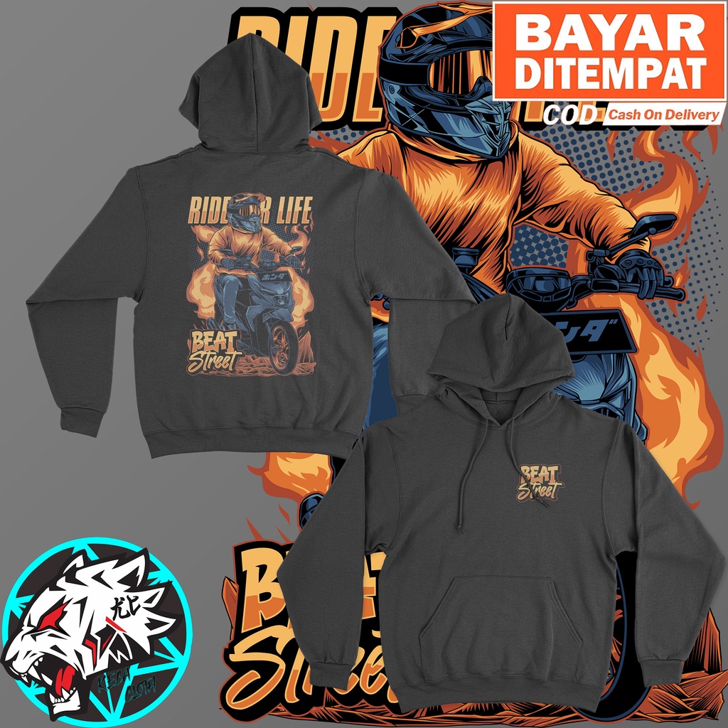 JAKET HOODIE HONDA BEAT STREET RIDER SERIES BIG SIZE JUMBO HOODIE BEAT STREET PRIA WANITA