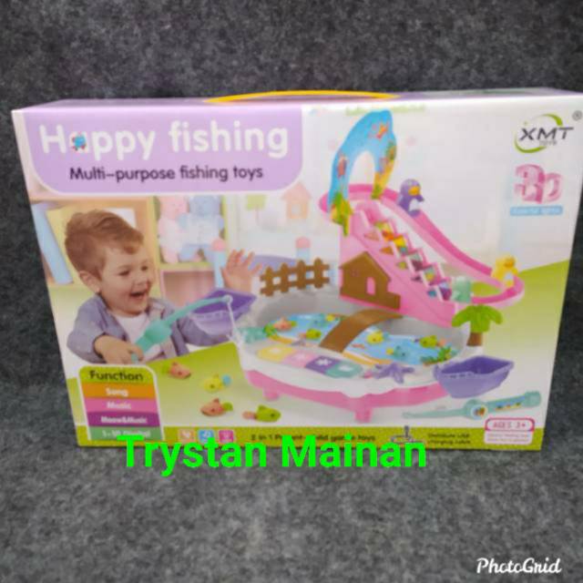 Trystan. Mainan anak pancingan happy fishing 2 in 1