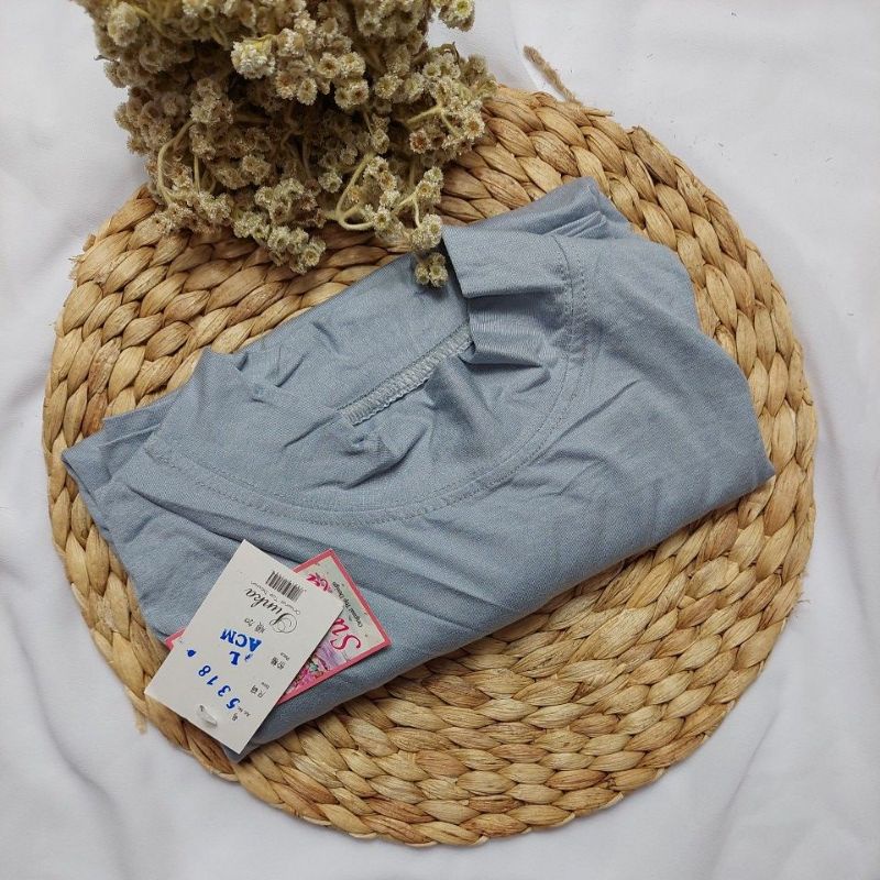 manset kerah Sunka/manset badan wanita/ manset kaos premium/ manset sunka part 1-Soft grey